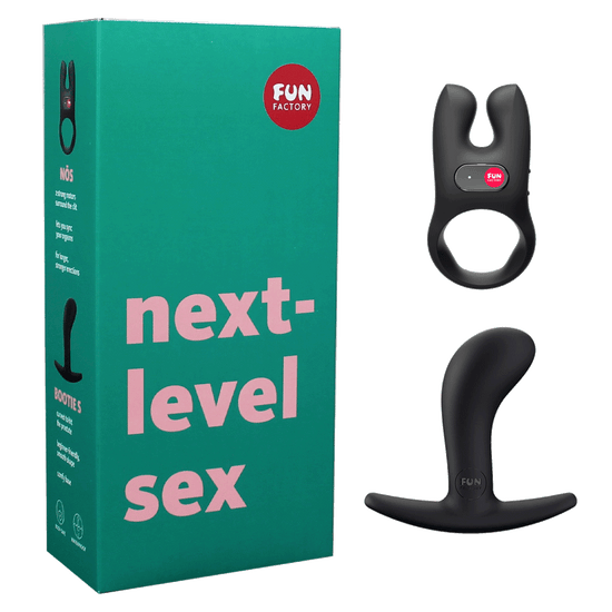 Fun Factory's Next-level sex kit, combining NOS cock ring and Bootie S butt plug