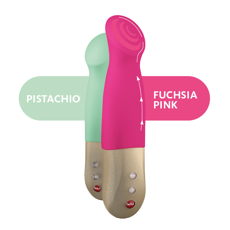 Fun Factory's SUNDAZE thrusting vibrator pink and pistachio